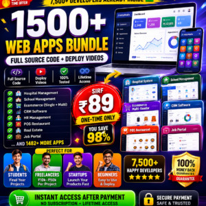 1500+ Web Apps Bundle with Source Code - Dashboards, CRM, Application & Premium Systems